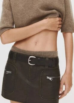 Jupe Similicuir Effet Usé -Promos Mango Boutique 57054406 99 D9