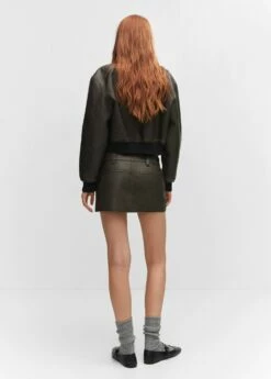 Jupe Similicuir Effet Usé -Promos Mango Boutique 57054406 99 R