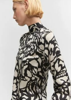 Blouse Col Montant Nœud -Promos Mango Boutique 57054408 99 D1