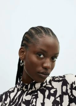 Blouse Col Montant Nœud -Promos Mango Boutique 57054408 99 D4