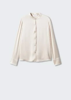 Chemise Satinée Col Rond -Promos Mango Boutique 57054410 05 B