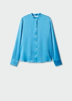Chemise Satinée Col Rond -Promos Mango Boutique 57054410 46 B
