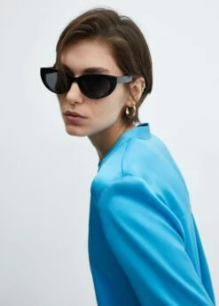 Chemise Satinée Col Rond -Promos Mango Boutique 57054410 46 D1