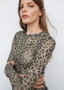 T-shirt Semi-transparent Imprimé Animal -Promos Mango Boutique 57054411 30 D1