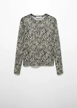 T-shirt Semi-transparent Imprimé Animal -Promos Mango Boutique 57054411 99 B