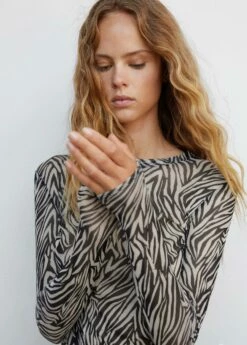 T-shirt Semi-transparent Imprimé Animal -Promos Mango Boutique 57054411 99 D1