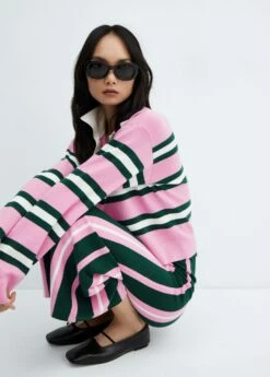 Jupe Maille Rayures -Promos Mango Boutique 57055811 85 D2