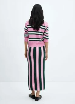 Jupe Maille Rayures -Promos Mango Boutique 57055811 85 R