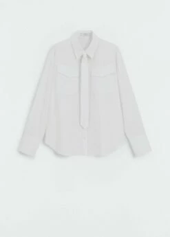 Chemise Poches Détail Cravate -Promos Mango Boutique 57056021 01 B