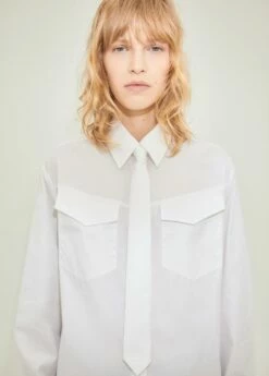 Chemise Poches Détail Cravate -Promos Mango Boutique 57056021 01 D1