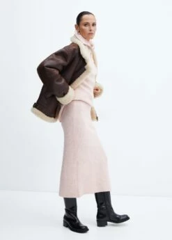 Jupe Fendue Maille -Promos Mango Boutique 57057726 81 99999999 01