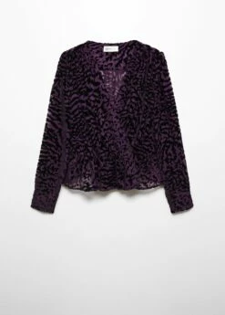 Blouse Semi-transparente Velours -Promos Mango Boutique 57058270 99 B