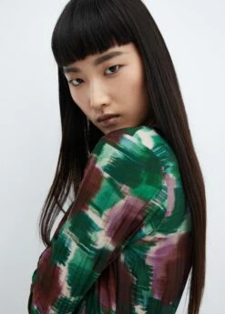 Robe Cache-cœur Plissée -Promos Mango Boutique 57058278 43 D1