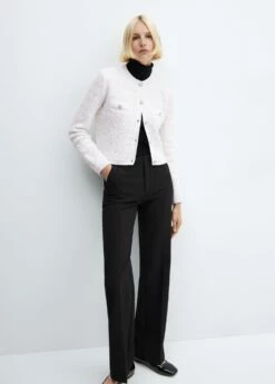 Cardigan Tweed Bouton Bijou -Promos Mango Boutique 57059088 05 D2