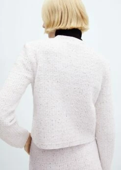 Cardigan Tweed Bouton Bijou -Promos Mango Boutique 57059088 05 R