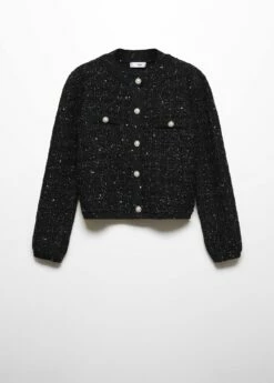 Cardigan Tweed Bouton Bijou -Promos Mango Boutique 57059088 99 B