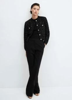 Cardigan Tweed Bouton Bijou -Promos Mango Boutique 57059088 99 D2