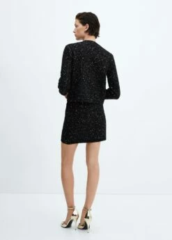 Cardigan Tweed Bouton Bijou -Promos Mango Boutique 57059088 99 R