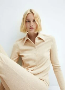 Chemise Maille Boutons -Promos Mango Boutique 57059123 02 D2