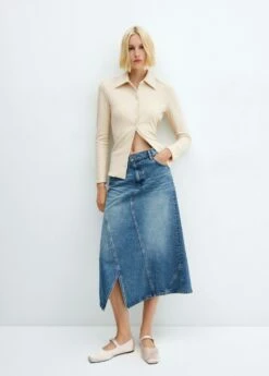 Chemise Maille Boutons -Promos Mango Boutique 57059123 02 D4