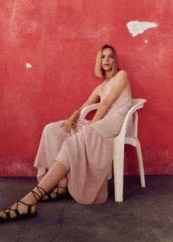 Robe Maxi Détails Dentelle -Promos Mango Boutique 57062002 81 D7