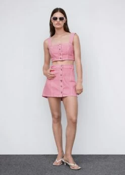 Crop Top Jean -Promos Mango Boutique 57062880 84 99999999 01