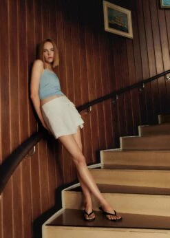 Jupe Portefeuille Lin -Promos Mango Boutique 57062881 01 D6