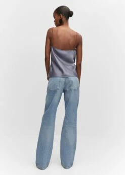 Top Satin Col Bénitier -Promos Mango Boutique 57062884 92 R