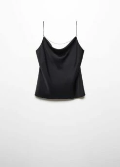 Top Satin Col Bénitier -Promos Mango Boutique 57062884 99 B