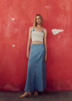 Jupe Longue En Jean Coutures 15 Jupe Longue En Jean Coutures -Promos Mango Boutique 57062896 TC D6
