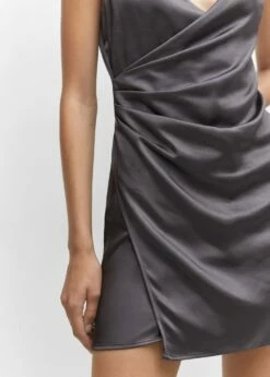 Robe Courte Drapée Cache-cœur -Promos Mango Boutique 57063805 93 D6