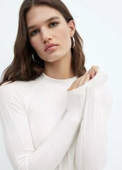 Pull-over Côtelé Col Montant -Promos Mango Boutique 57065793 05 D1