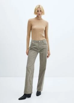 Pull-over Côtelé Col Montant -Promos Mango Boutique 57065793 09 99999999 01