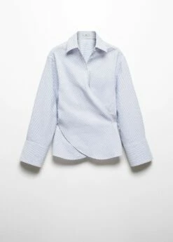 Blouse Coton Cache-cœur Rayures -Promos Mango Boutique 57065806 52 B