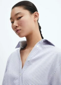 Blouse Coton Cache-cœur Rayures -Promos Mango Boutique 57065806 52 D1