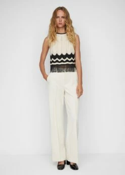 Top Maille Détail Franges -Promos Mango Boutique 57066308 05 99999999 01