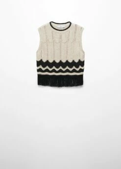 Top Maille Détail Franges -Promos Mango Boutique 57066308 05 B