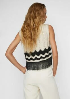 Top Maille Détail Franges -Promos Mango Boutique 57066308 05 R