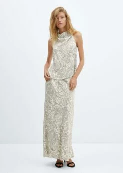 Jupe Longue En Imprimé Cachemire -Promos Mango Boutique 57067718 01 99999999 01