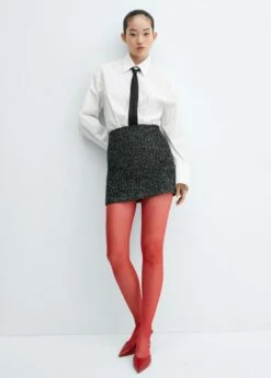 Jupe Tweed Chinée -Promos Mango Boutique 57067731 99 D2