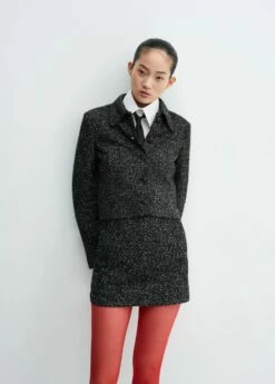 Jupe Tweed Chinée -Promos Mango Boutique 57067731 99 D7