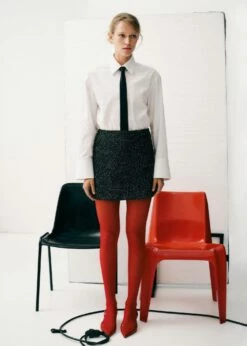 Jupe Tweed Chinée -Promos Mango Boutique 57067731 99 D9