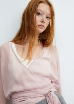 Blouse Gaze Cache-cœur -Promos Mango Boutique 57067756 85 D1