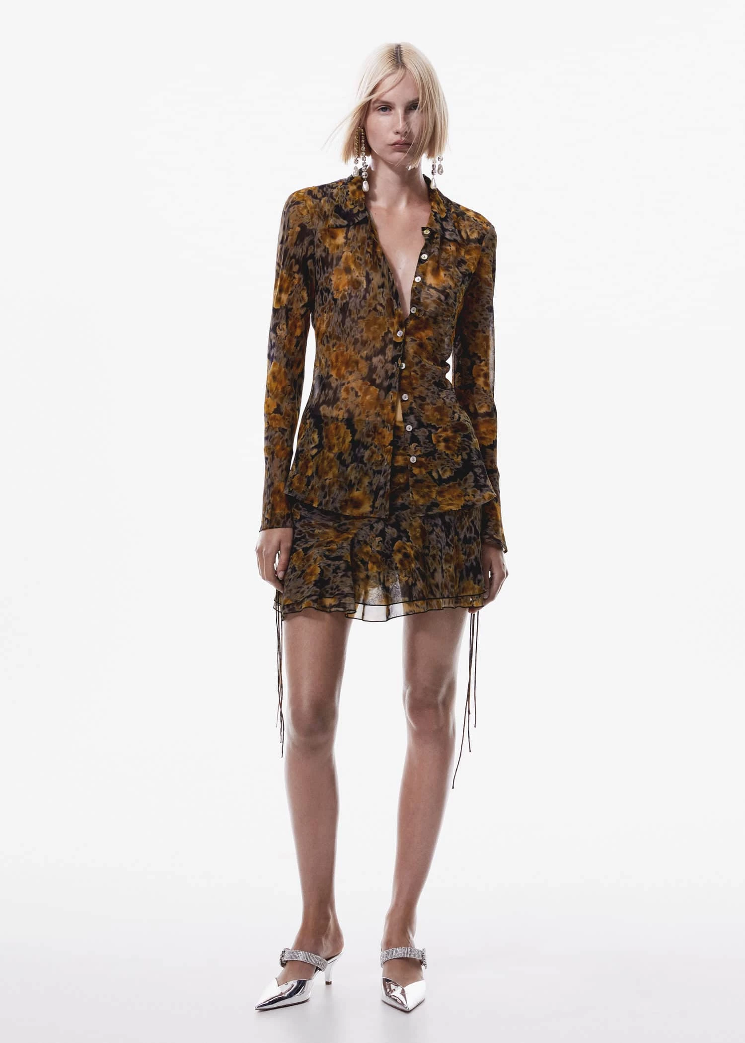 Chemise Imprimée Semi-transparente 4 Chemise Imprimée Semi-transparente – Image 2