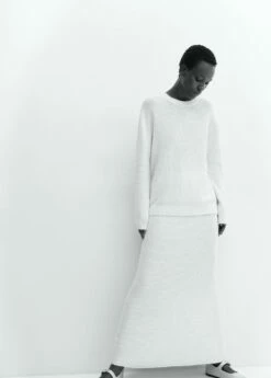 Jupe Longue Maille -Promos Mango Boutique 57068273 01 D2