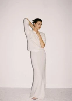 Jupe Longue Maille -Promos Mango Boutique 57068273 01 D6