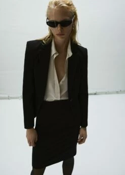 Jupe Crayon Fendue Maille Point De Rome 30 Jupe Crayon Fendue Maille Point De Rome -Promos Mango Boutique 57072885 99 D6