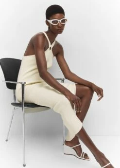 Robe Maille Détail Anneau -Promos Mango Boutique 57072890 05 D2