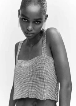 Top Maille Filet Cristaux -Promos Mango Boutique 57072892 PL D1