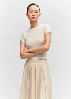 Jupe Midi à Pinces -Promos Mango Boutique 57073803 05 D1